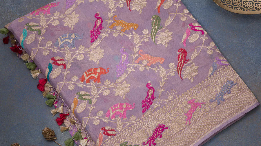 Traditional chanderi silk saree
