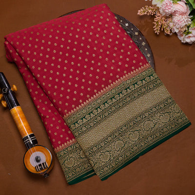 Slip Into The Mahogany Waves Of The Red Wedding Saree