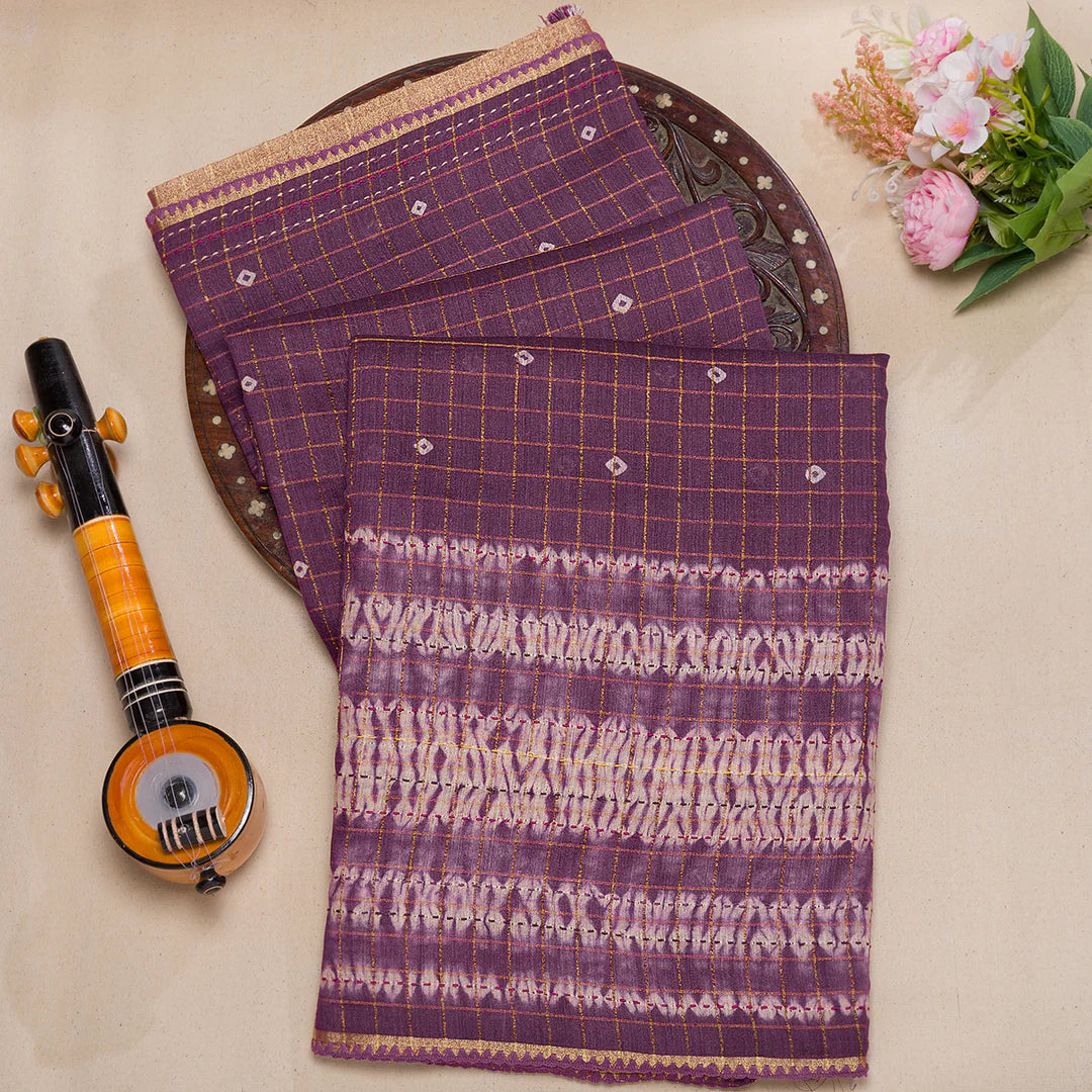 Semi Tusaar Antic Design Sarees main image 0