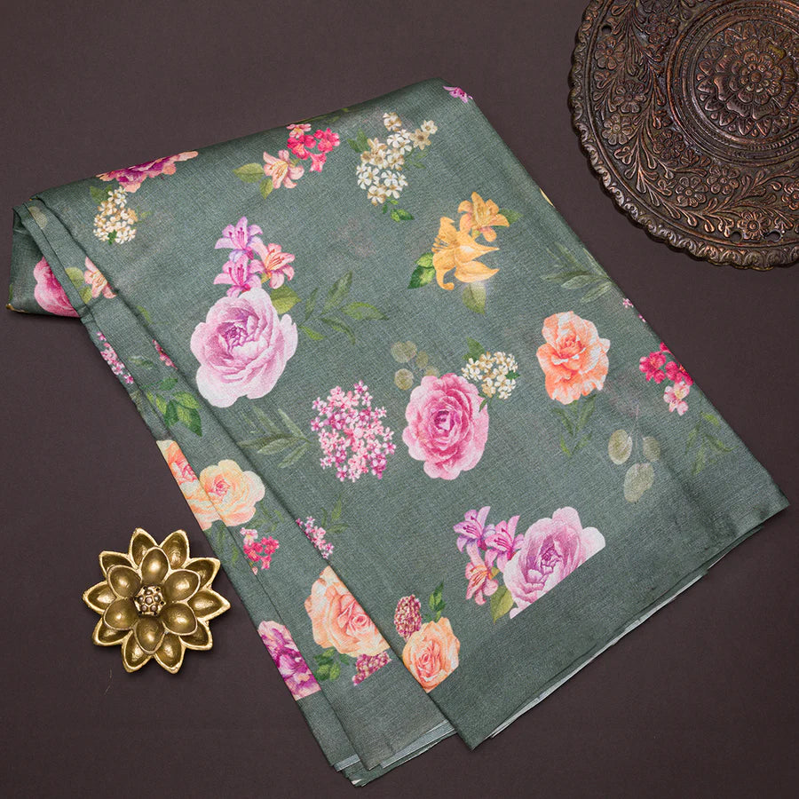 Pure Chiffon Floral Print Sarees