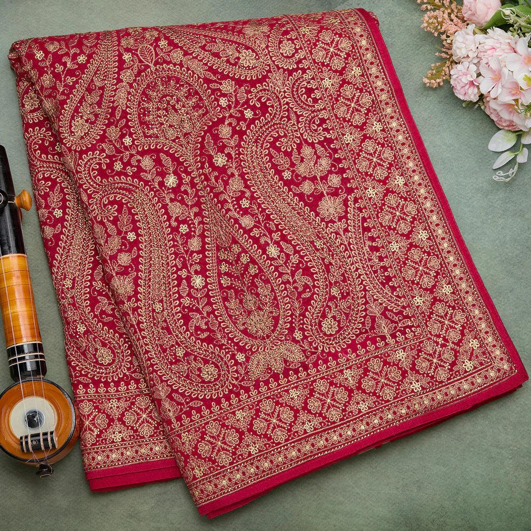 pink colour silk saree​