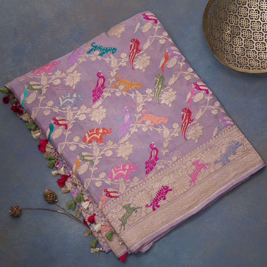 Traditional chanderi silk saree