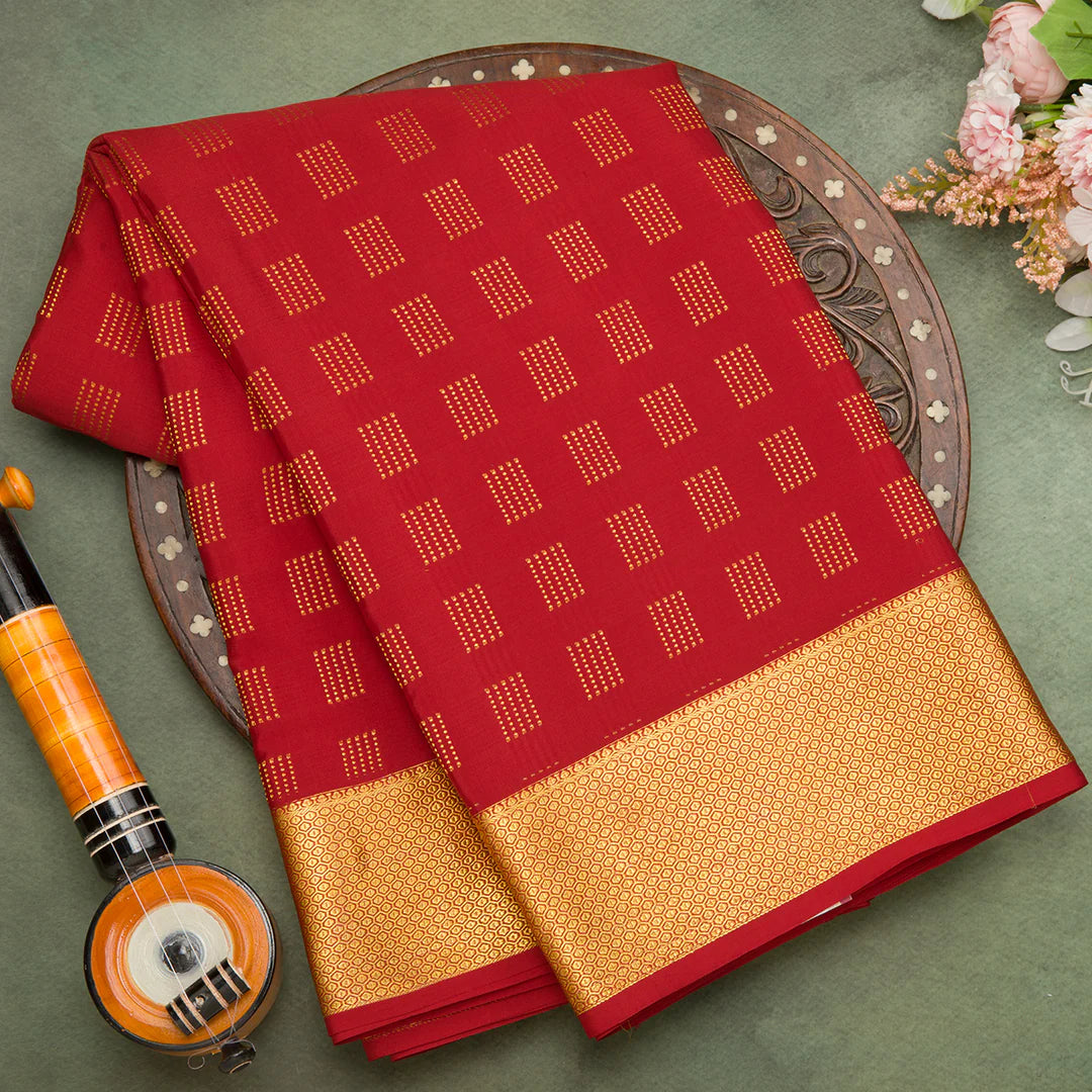 Red mysore silk saree