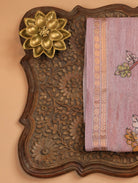 Onion Pink Pure Organza Tissue Silk Saree with Floral Print & Zari Border
