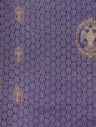 Dark Indigo Pure Mysore Tissue Silk Saree with Zari Motifs & Border