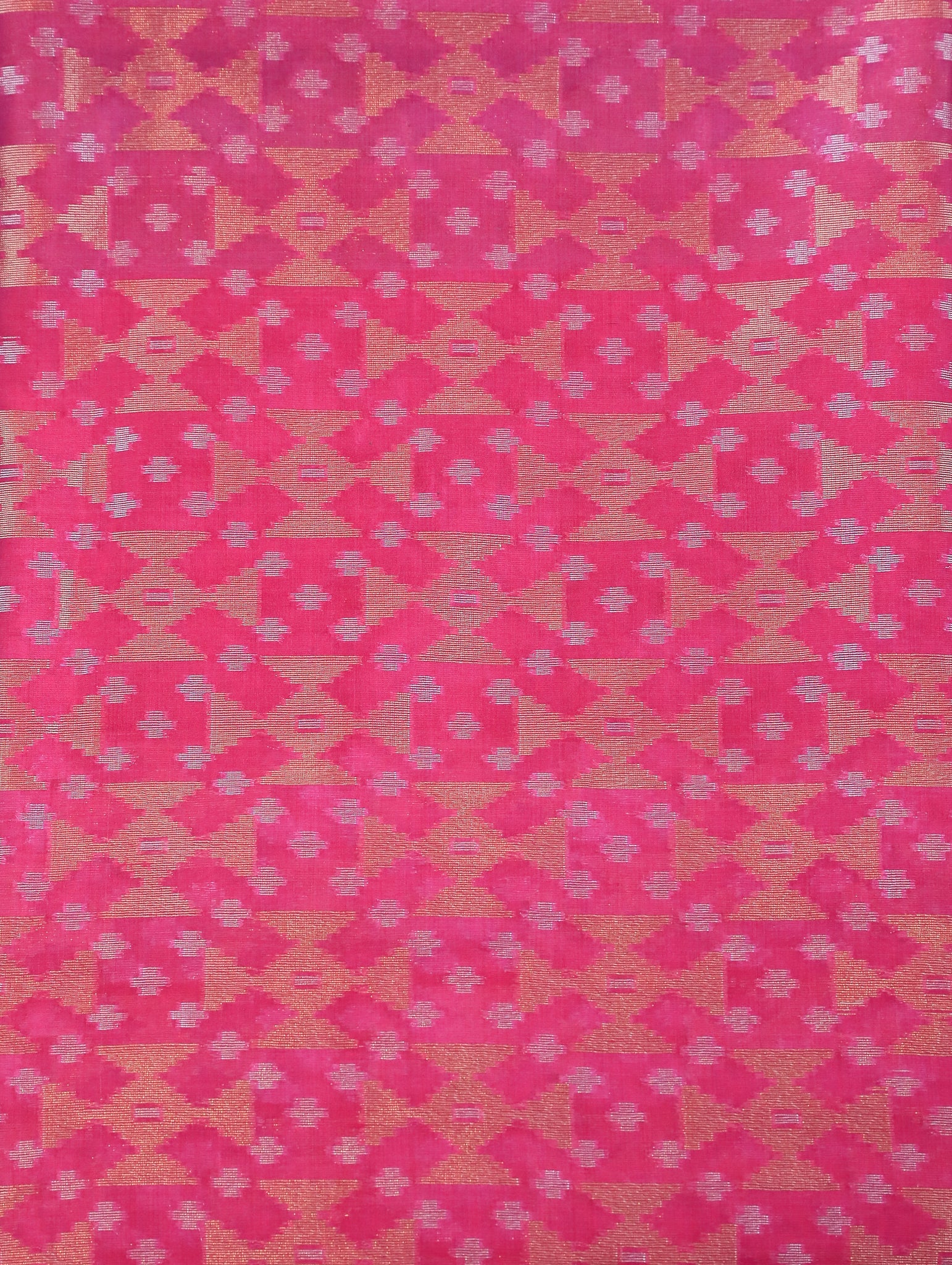 Magenta Pink Pure Banarasi Organza Silk Saree with Zari Brocade Border