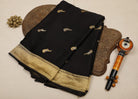 Black Modal Banarasi Saree with Bird Zari Motifs & Simple Zari Border