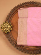 Light Pink Mysore Georgette Silk Saree with Zari Detail & Border