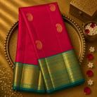Dark Pink Kanjeevaram Silk Saree with Mango Zari