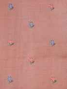 Onion Pink Pure Munga Tussar Silk Saree with Buttas & Cross-Stitch Border