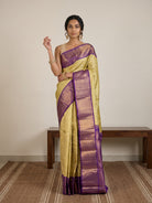 Light Mehandi Green Pure Kanjeevaram Silk Saree with Brocade Zari - detail