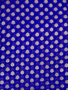 Ink Blue Pure Banarasi Georgette Saree with Zari Buttas & Floral Border