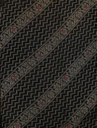 Black Pure Mysore Silk Saree with Zari Brocade & Beige Border
