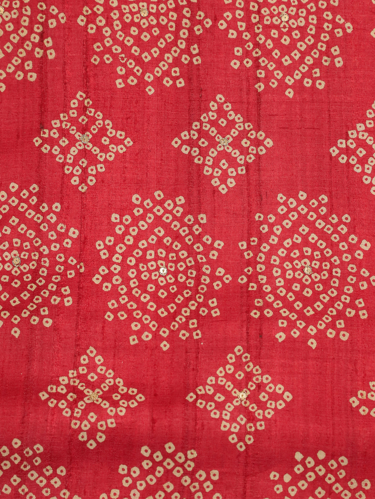 Dusky Red Pure Tussar Silk Saree with Bandhani Print & Coordinated Border