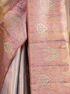 Golden Purple Dual-Tone Pure Kanjeevaram Tissue Saree - detail