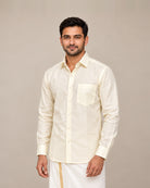 Off-White Plain Raw Silk Shirt