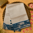 Beige Semi Tissue Silk Saree