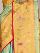 Light Green Pure Kanjeevaram Tissue Silk Saree with Paithani Border - detail