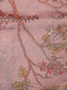 Onion Pink Pure Organza Tissue Silk Saree with Floral Print & Zari Border