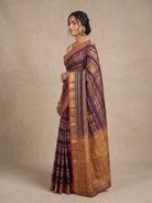 Multicolour Pure Kanjeevaram Silk Saree with Gold Zari Detailing