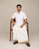 White Plain Raw Silk Shirt