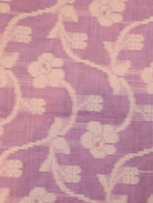 Lavender Mulmul Cotton Saree with Floral Bandhani Design & Border
