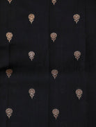 Black Pure Banarasi Matka Silk Saree with Zari Buttas & Red Floral Border
