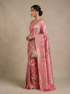 Blush Pink Pure Banarasi Brocade Silk Saree with Meenakari Work