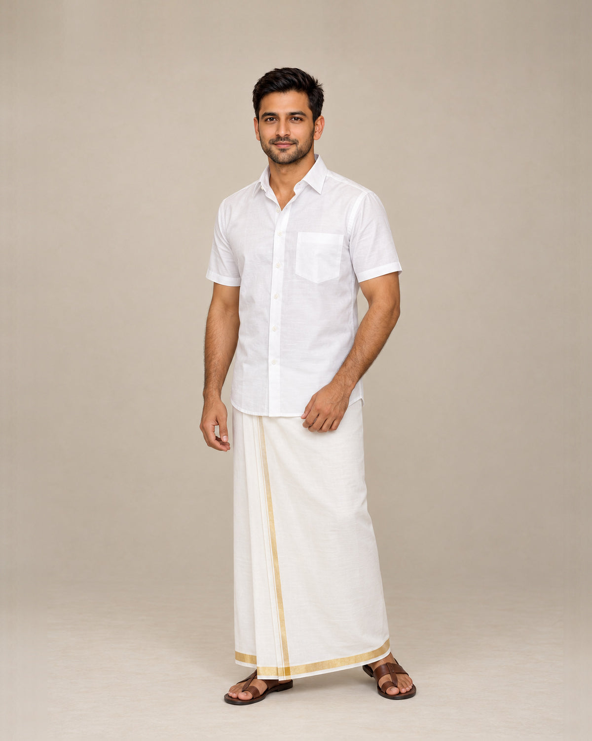 White Plain Raw Silk Shirt