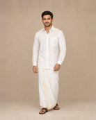 White Plain Raw Silk Shirt