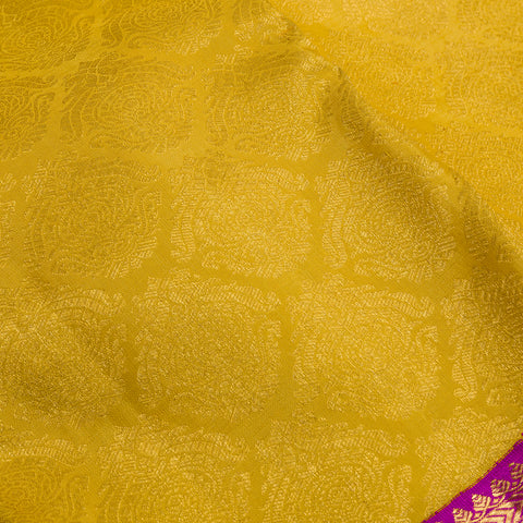 Yellow Pure Kanjivaram Brocade Silk Saree