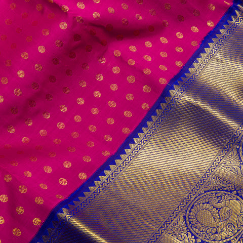 Majenta Pink Pure Kanjivaram Silk Saree