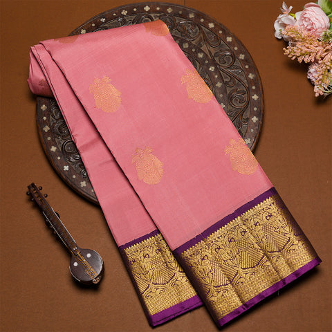 Deep Blush Kanjivaram Silk Saree