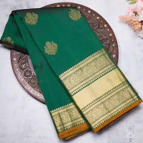 Dark Green Kanjivaram Silk Saree