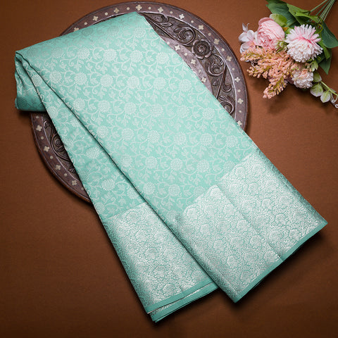 Vista Blue Kanjivaram Silk Saree