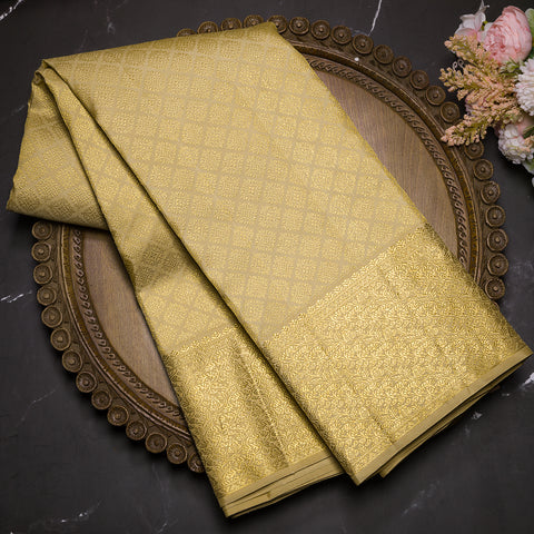 Sandy Brown Kanjivaram Silk Saree