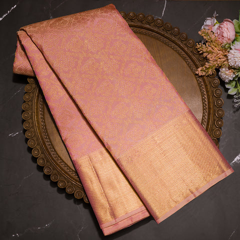 Dull Pink Kanjivaram Silk Saree