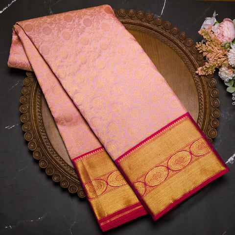 Pink Daisy Kanjivaram Silk Saree