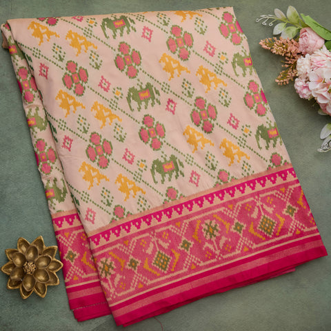 Off-white Semi Banarasi Silk Saree