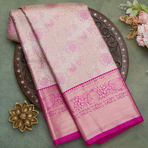Baby Pink Semi-Tissue Silk Saree