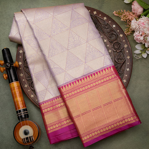 Light Lavender Art Tissue Saree