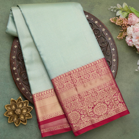 Sky Blue Semi-Tissue Silk Saree
