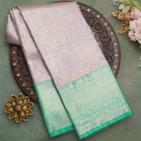 Light Lavender Semi-Tissue Silk Saree