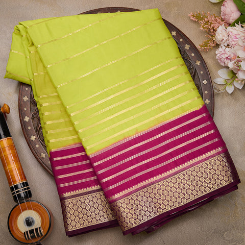 Parrot Green Crepe Silk Saree