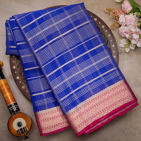 Royal Blue Crepe Silk Saree