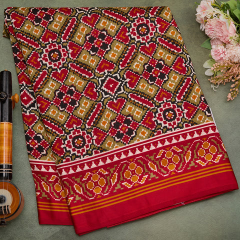 multi colour printed pashmina saree