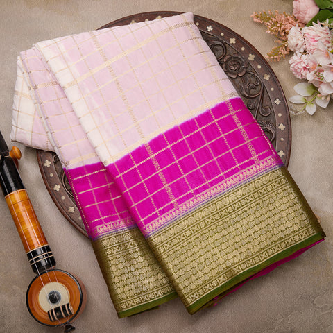 White Crepe Silk Saree