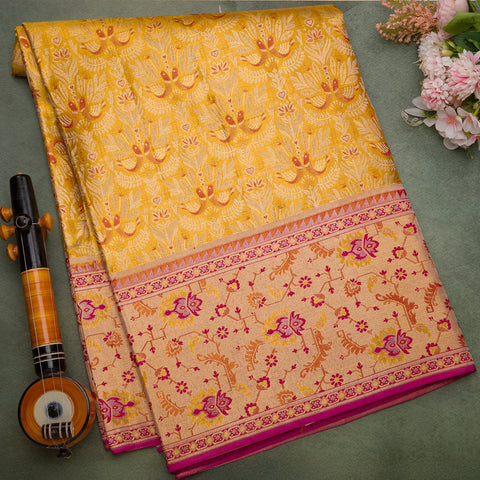 Multicolour Pure Kanjeevaram Tissue Silk Saree