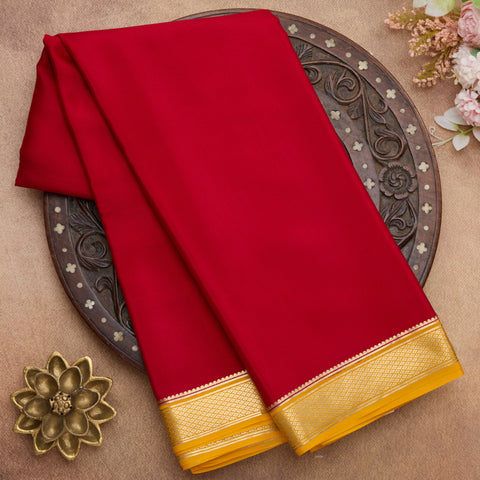 Red Mysore Silk Saree