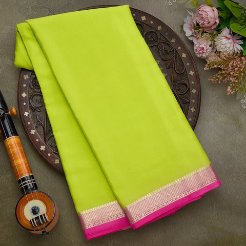 Parrot Green Mysore Silk Saree